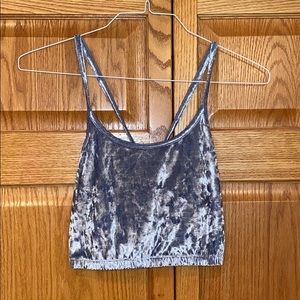 Periwinkle velvet crop top